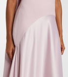 Solace London Cece halterneck crêpe and satin gown
