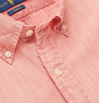 Polo Ralph Lauren - Slim-Fit Button-Down Collar Dégradé Linen-Chambray Shirt - Red