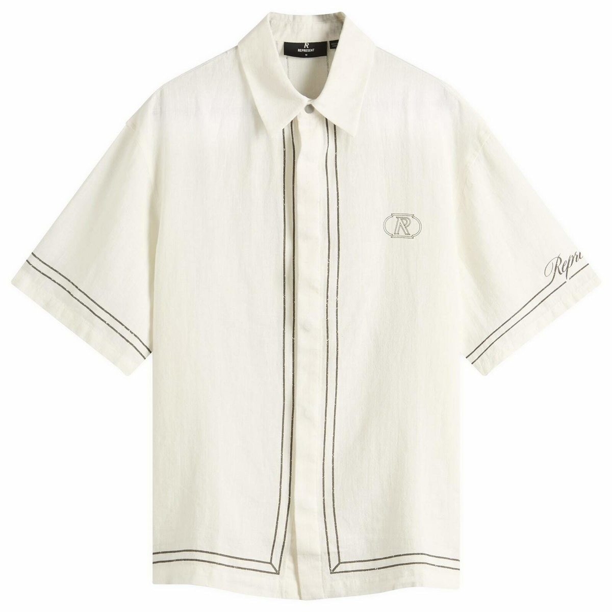 Represent Men's Border Vacation Shirt in Whisper White