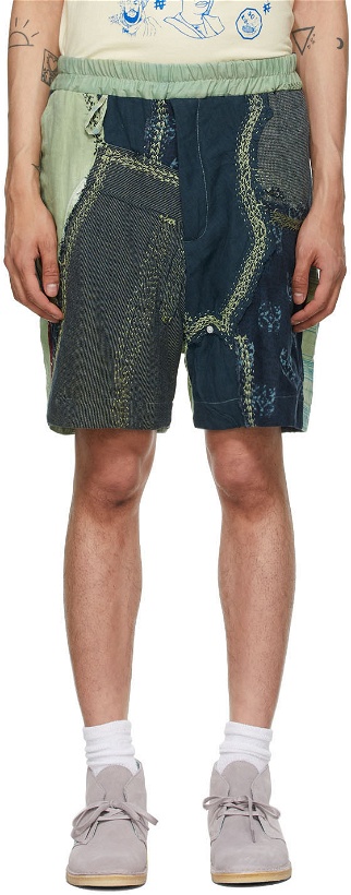 Photo: By Walid Green Patchwork Blaze Shorts