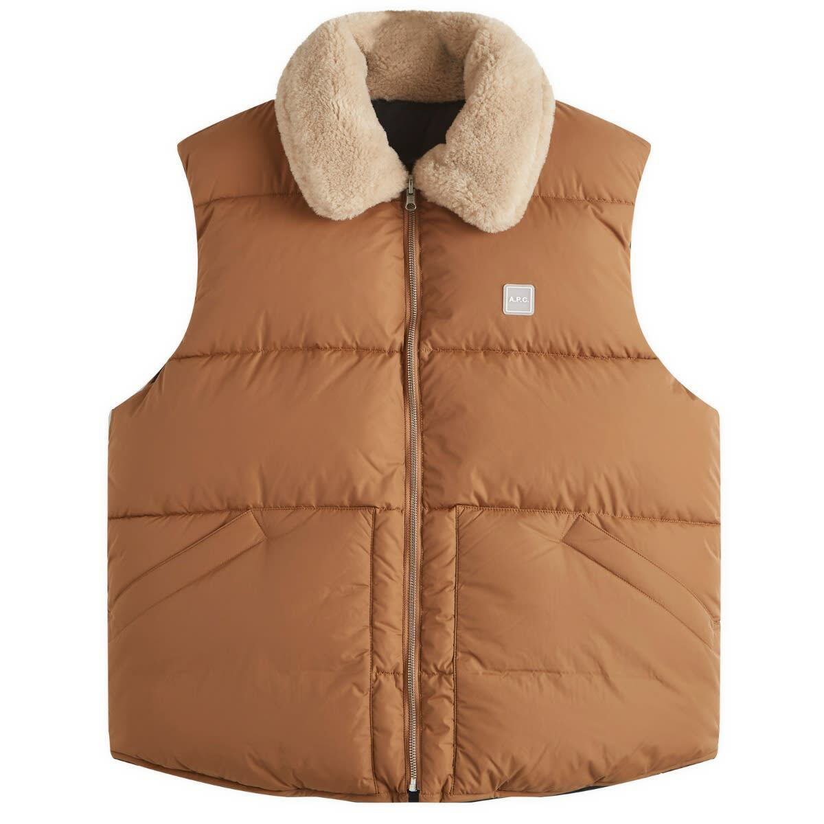 A.P.C. Men's Teddy Padded Gilet in Dark Beige A.P.C.