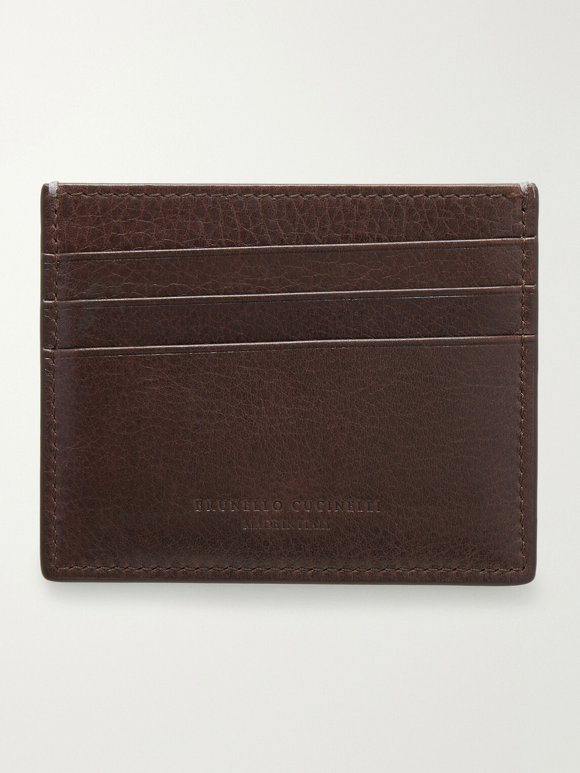 Brunello Cucinelli - Logo-Debossed Full-Grain Leather Cardholder