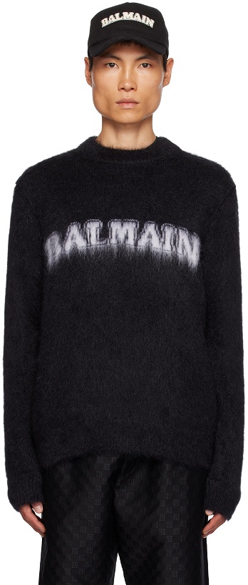 Photo: Balmain Black Brushed Sweater