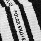 Polar Skate Co. Men's Fat Stripe Sock in Black