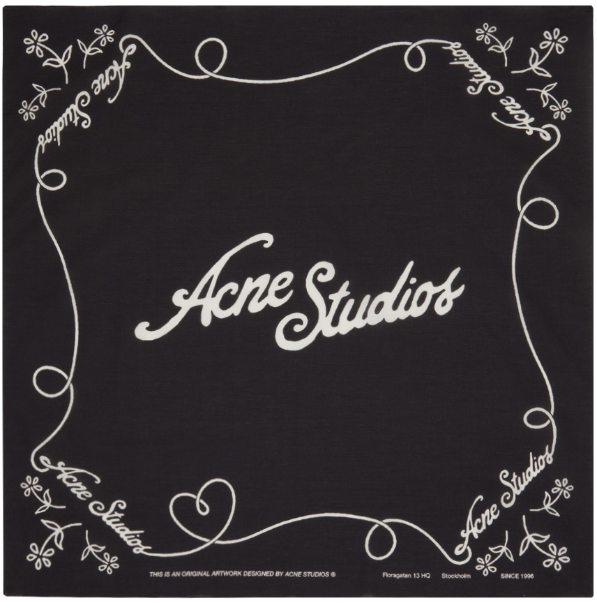 Acne Studios Black Logo Handkerchief Acne Studios