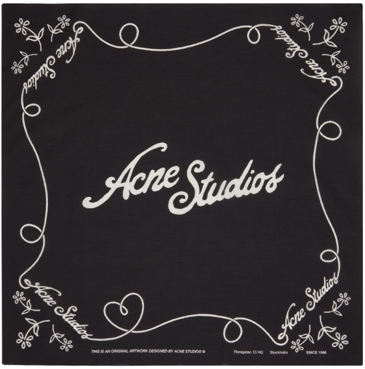 Photo: Acne Studios Black Logo Handkerchief
