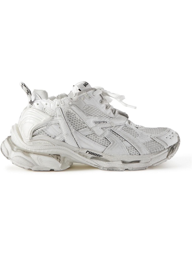 Photo: Balenciaga - Runner Nylon, Mesh and Rubber Sneakers - White