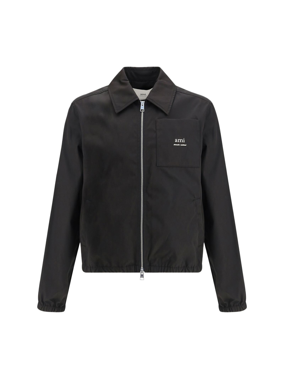 AMI Alexandre Mattiussi Black Ami De Coeur Zip Track Jacket