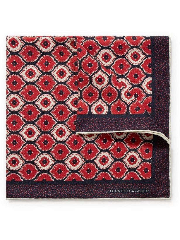 Photo: TURNBULL & ASSER - Printed Silk-Twill Pocket Square - Red