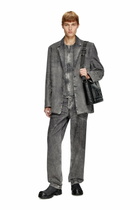 Diesel Blazer in tailoring pinstripe denim - Denim Jackets - Unisex - Black