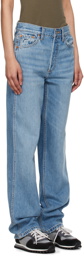 Re/Done Blue 90s High Rise Loose Jeans