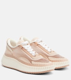 Chloé Nama leather-trimmed platform sneakers