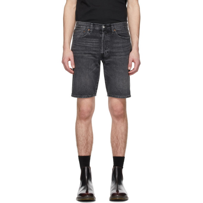 Photo: Levis Black Denim 501 Hemmed Shorts