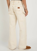 Cherry Los Angeles Carpenter Paint-splatter Canvas Cargo Trousers White