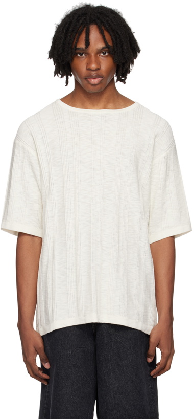 Photo: COMMAS Off-White Tuck Stitch T-Shirt