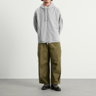 Anglan Men's Double Valley Tuck Sweat Hoodie in Melange Grey
