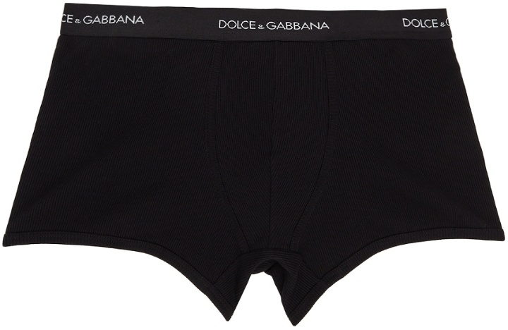 Photo: Dolce & Gabbana Black Rib Knit Cotton Boxers