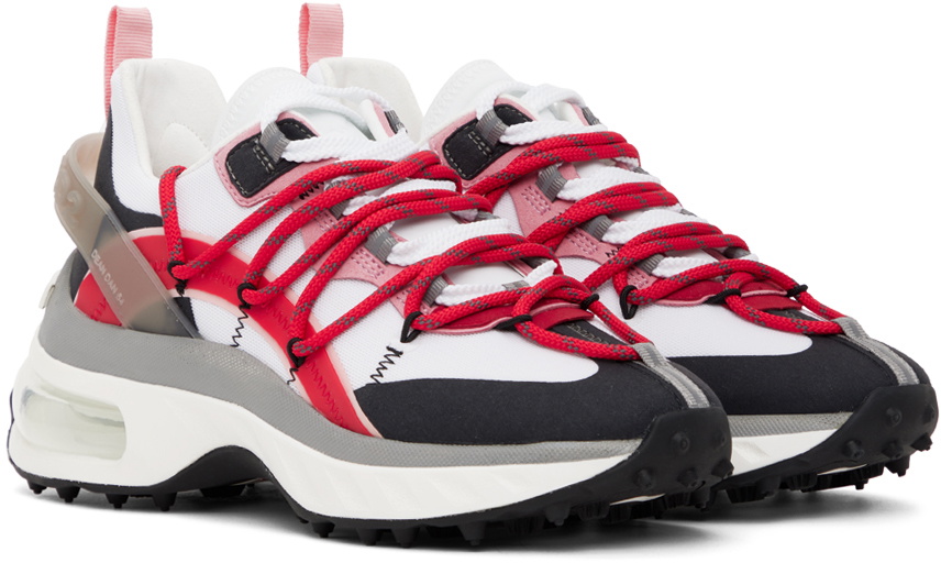 Dsquared2 White & Red Bubble Sneakers Dsquared2