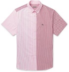 Lanvin - Button-Down Collar Panelled Striped Cotton Oxford Shirt - Pink