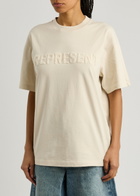 Represent Owners Club Boyfriend Logo Cotton T-shirt Beige