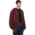 Dries Van Noten Burgundy Cotton Hoodie