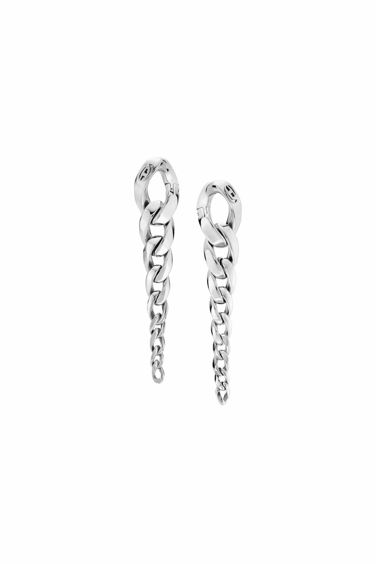 Diesel Stainless Steel Drop Earrings - Earrings - Unisex - Silver