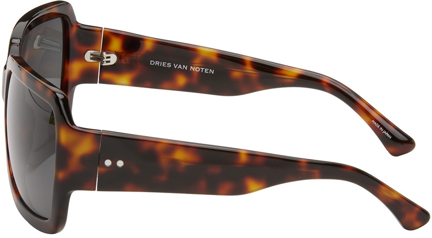 Dries Van Noten Tortoiseshell Linda Farrow Edition Oversized Sunglasses