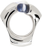 Lorette Colé Duprat SSENSE Exclusive Silver & Blue Resin Ring