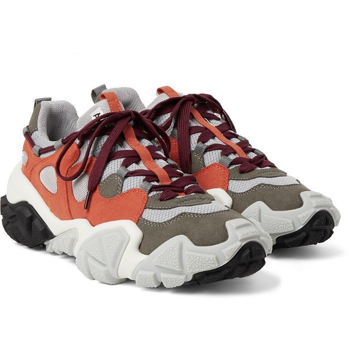 Photo: Acne Studios - Boltzer Rubber-Trimmed Suede and Mesh Sneakers - Orange