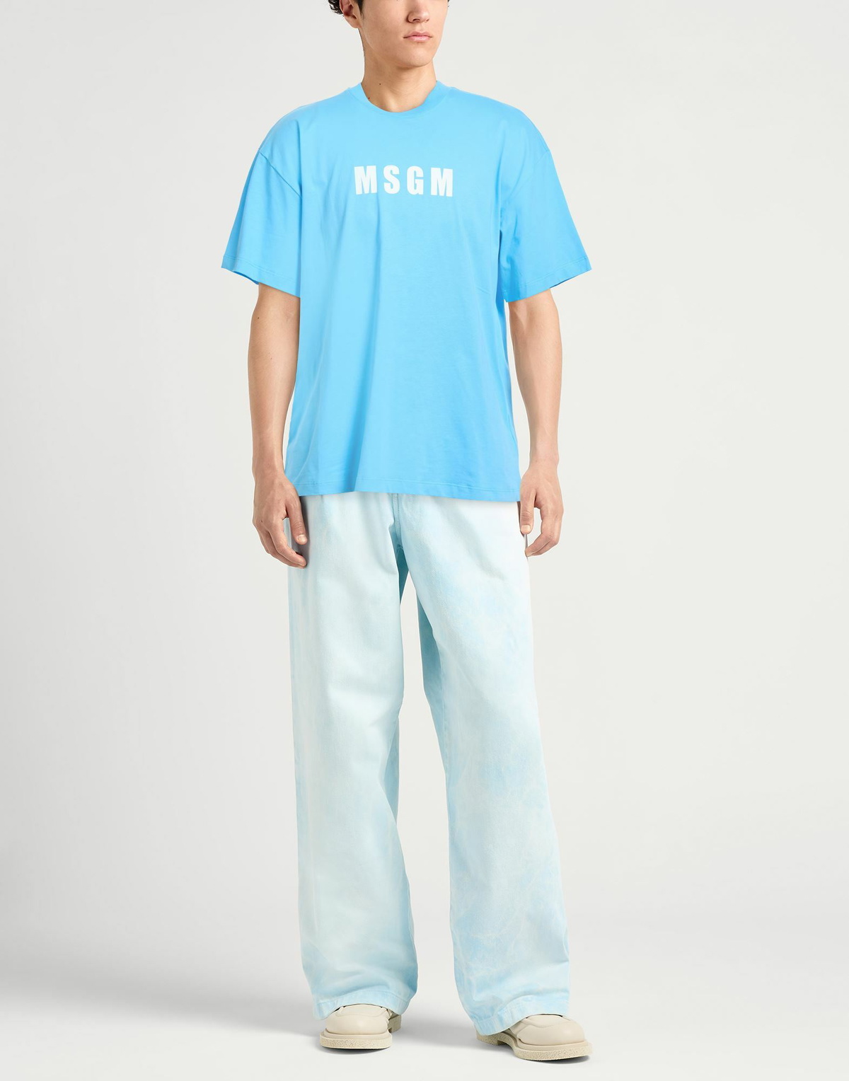 Msgm Mens T-shirt Sky in Blue