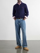 Polo Ralph Lauren - Cable-Knit Wool and Cashmere-Blend Polo Sweater - Blue
