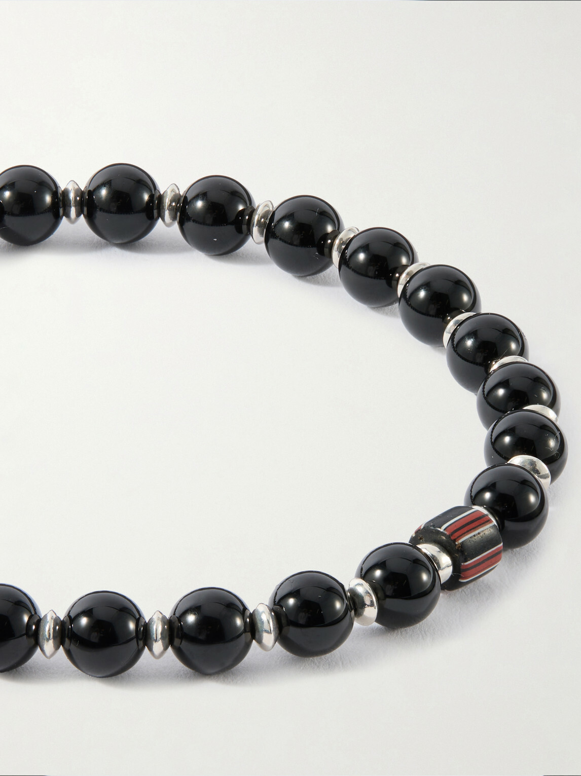 Mikia - Sterling Silver and Onyx Beaded Bracelet - Black
