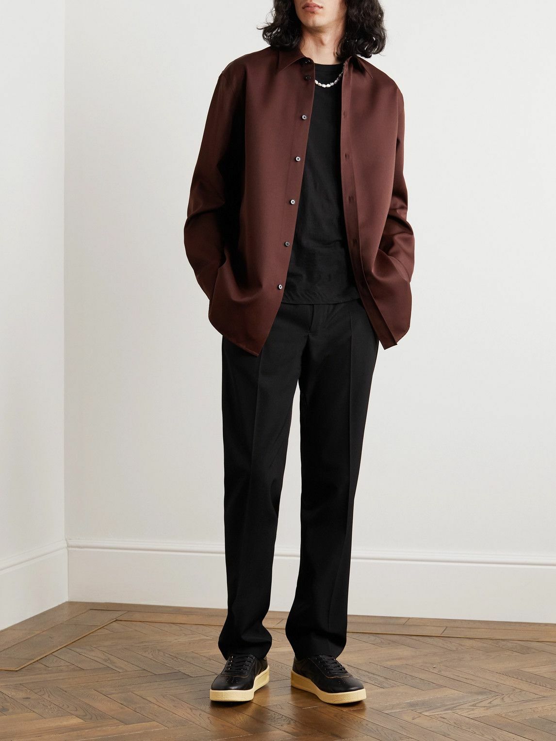 Jil Sander - Wool-Twill Shirt - Brown Jil Sander