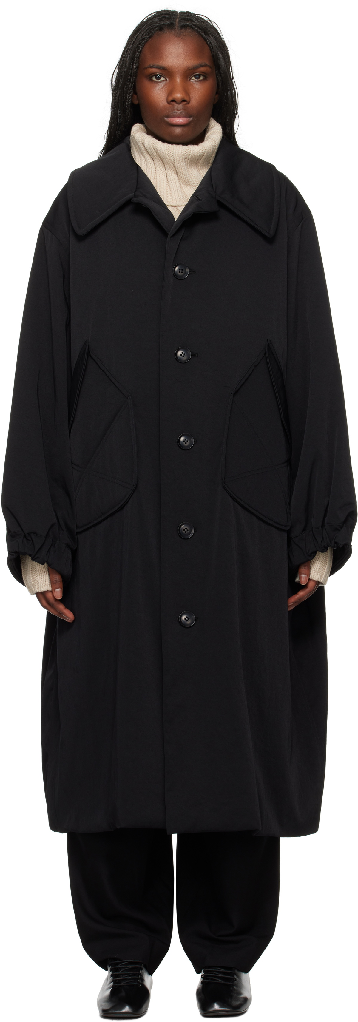 Y's Black NY/ Big Pocket Coat