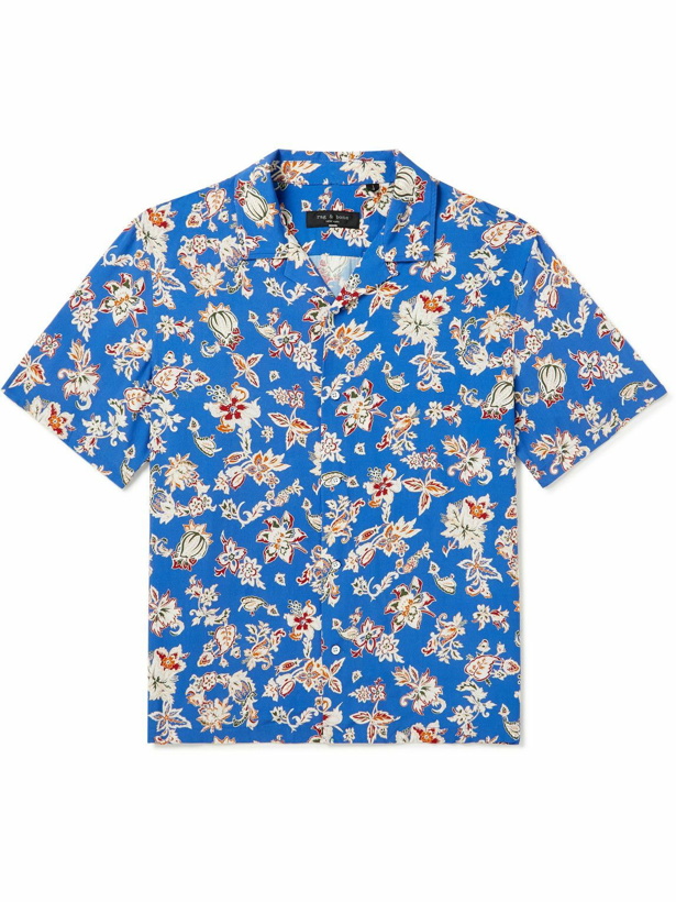 Photo: Rag & Bone - Avery Convertible-Collar Floral-Print Voile Shirt - Blue