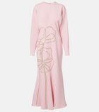 Costarellos Avenna embellished crêpe midi dress