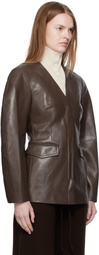 Nanushka Brown Erina Regenerated Leather Blazer