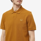 Fred Perry Authentic Men's One Button Polo Shirt in Dark Caramel