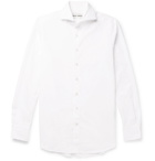 SALLE PRIVÉE - White Evron Slim-Fit Cutaway-Collar Cotton-Poplin Shirt - White