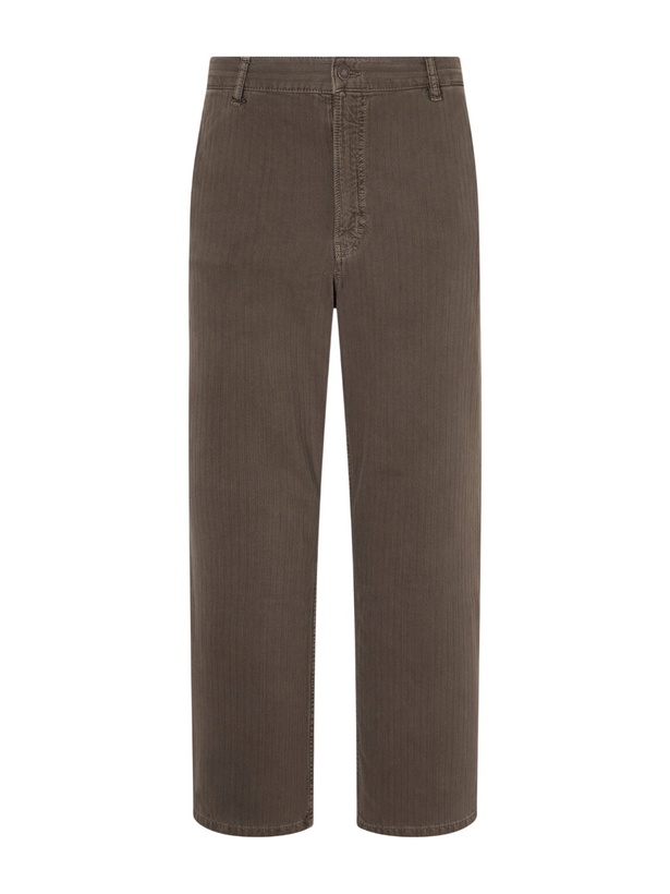 Photo: Jeanerica - Genua Wide-Leg Herringbone Cotton-Blend Trousers - Brown