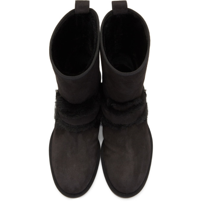 Nicholas Kirkwood Black Suede Casati Pearl Biker Boots