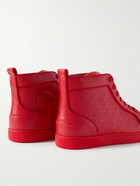 Christian Louboutin - Louis Orlato Logo-Appliquéd Leather High-Top Sneakers - Red