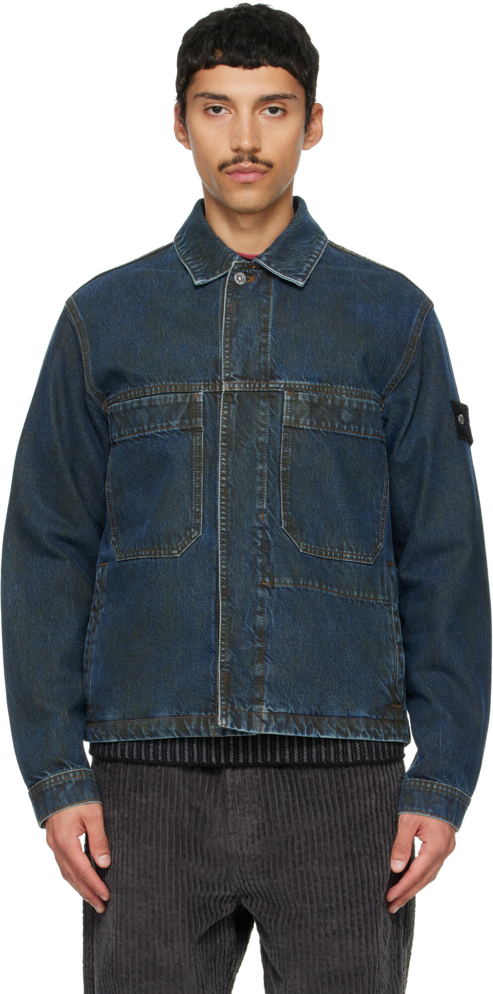 Stone Island Blue 4100006 Laser Pigment Denim Jacket