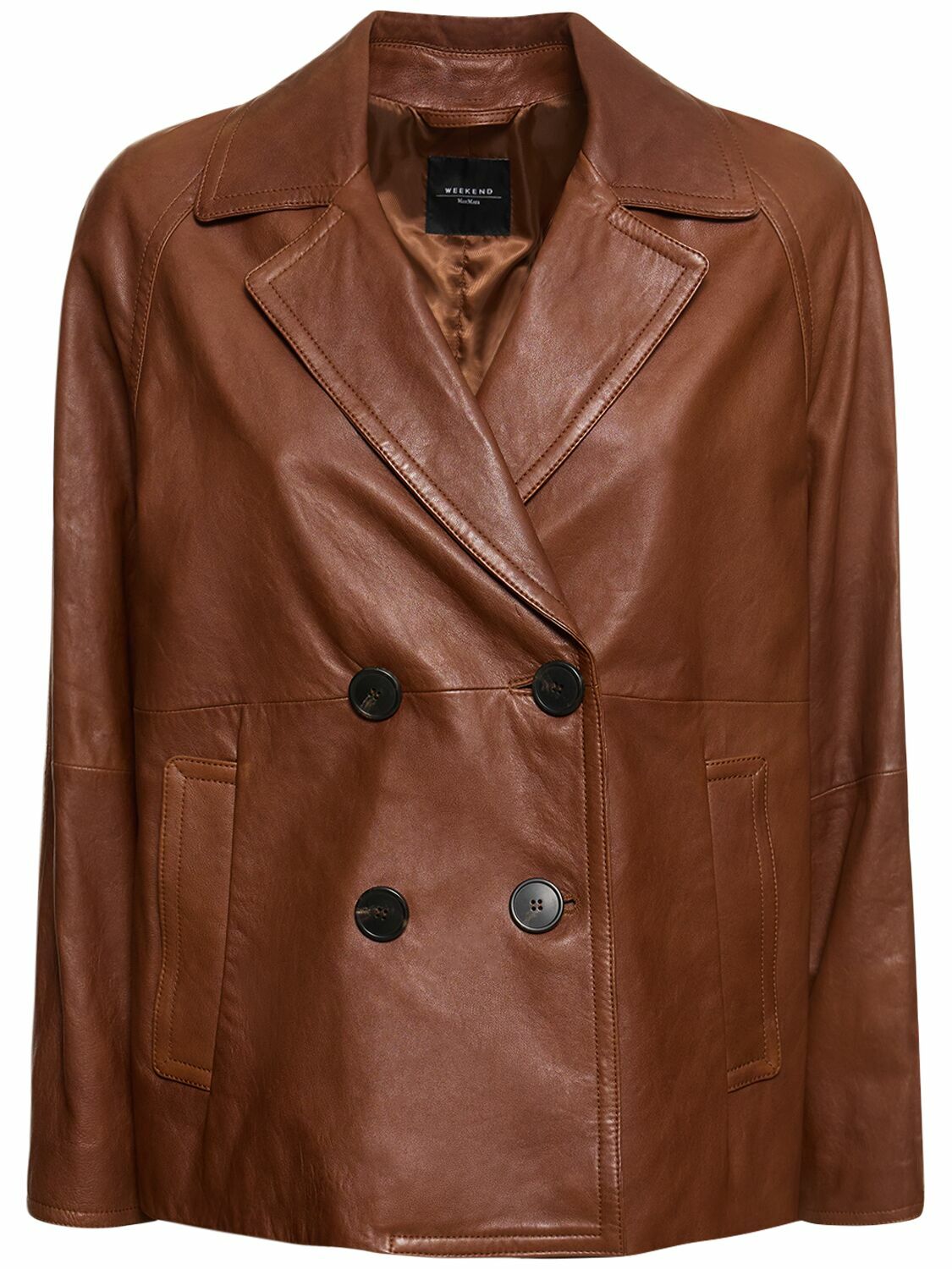 WEEKEND MAX MARA Oria Double Breast Leather Jacket Weekend
