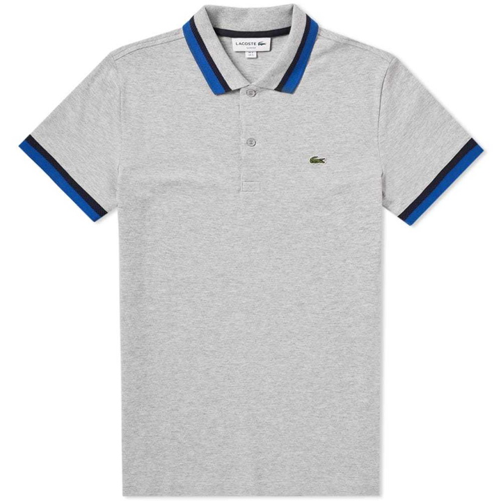 Photo: Lacoste Tipped Polo Grey
