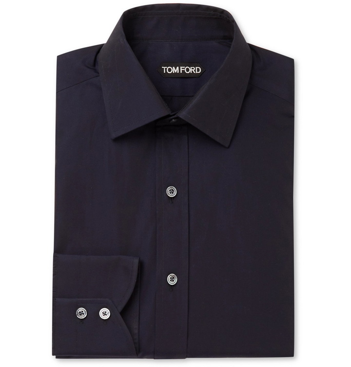 Photo: TOM FORD - Slim-Fit Cotton Shirt - Blue