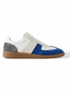 Mr P. - Ansel Colour-Block Suede and Leather Sneakers - Blue
