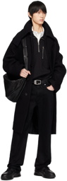 Wooyoungmi Black Spread Collar Coat