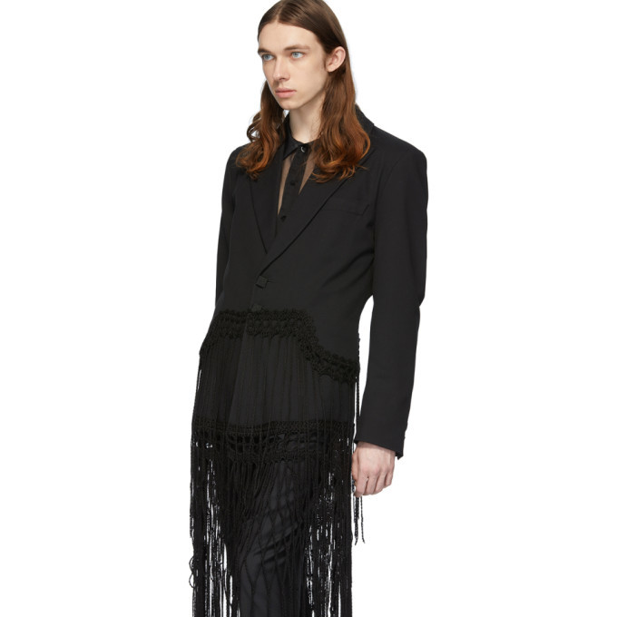 Palomo Spain Black Fringe Blazer