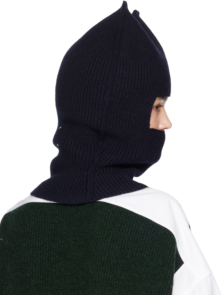 Maison Margiela Navy Ribbed Balaclava Maison Margiela